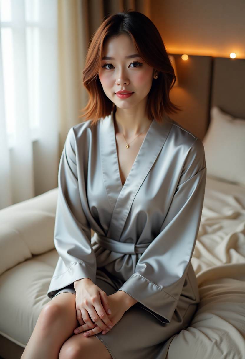 室内女性侧影